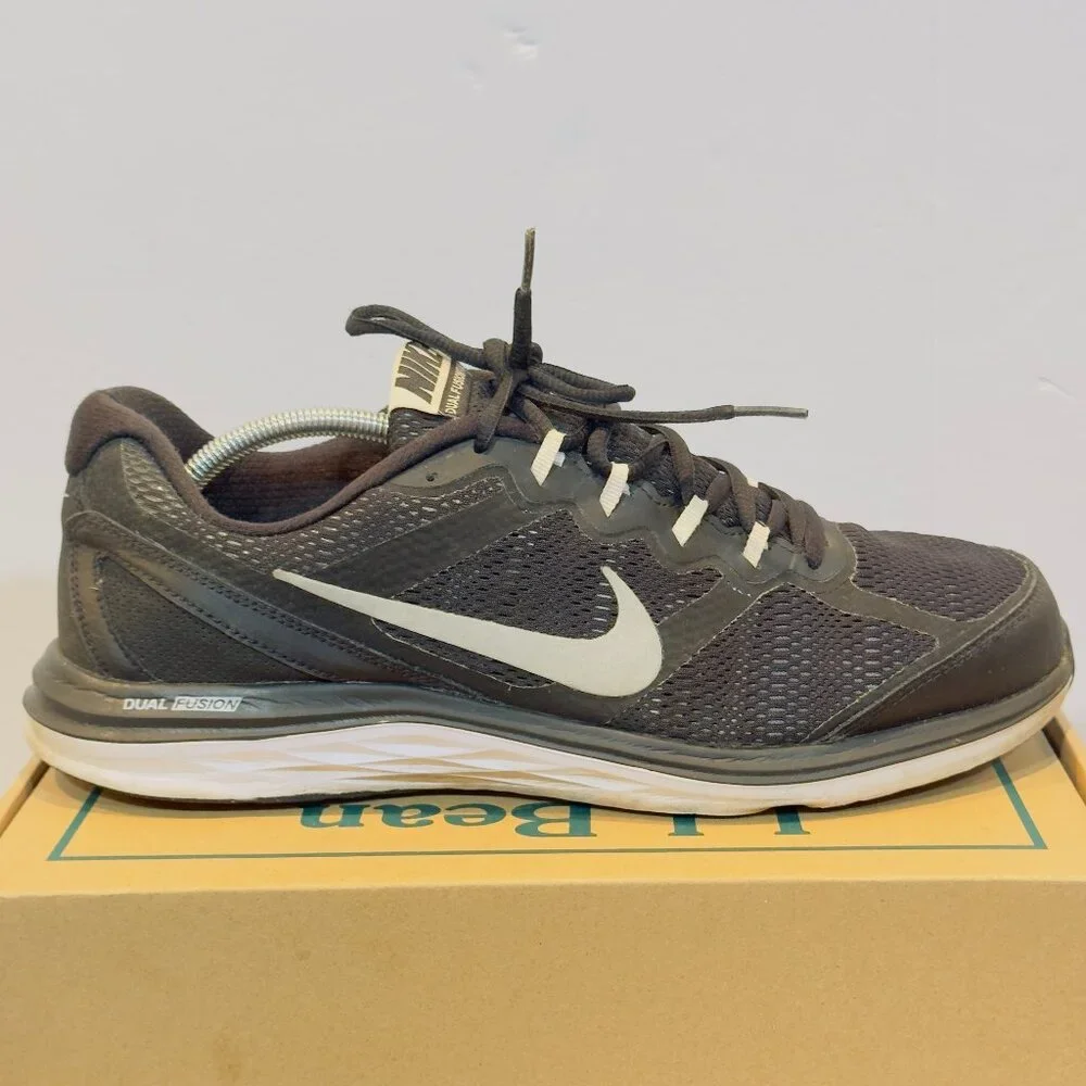 Nike Dual Fusion Run 3 Black Men’s Size 12 Running Athletic Shoes Sneakers - Picture 1 of 16